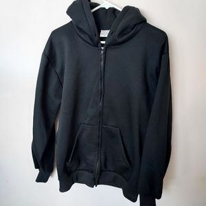 Hill Black zip-up Hooded sweat jacket Medium Casual Minimalist Dark Academia